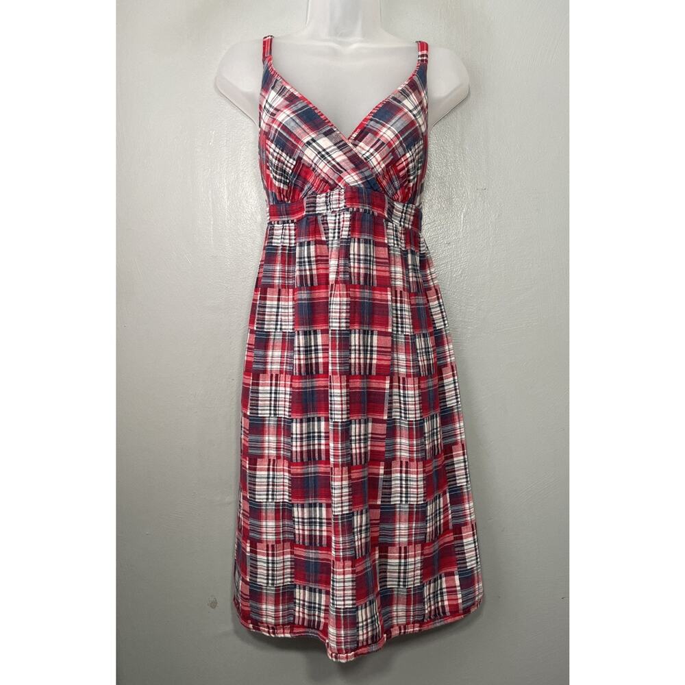 Madres Plaid SunDress Size 14 Babydoll Country Cotton Patchwork Boho Summer Y2K - Picture 2 of 10